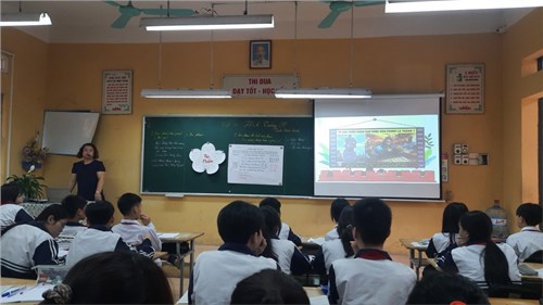 Tiết dạy hội giảng của cô giáo Hán Thị Minh Hà tại lớp 8A2